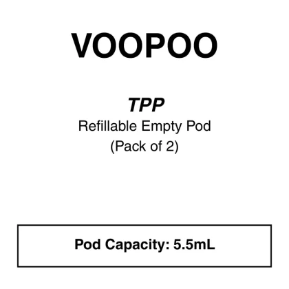 Voopoo – TPP Tank Replacement Pod (2 Pack – No Coils) - Black, Gunmetal