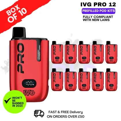 Strawberry Raspberry Cherry IVG Pro 12 Box Of 10 Vape Kits
