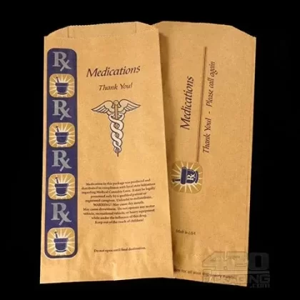 Medium Natural Paper Medication Exit Bags 1000/Box