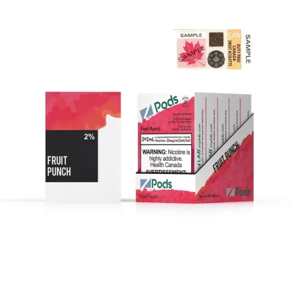 Z pods STLTH Compatible – Fruit Nectar - Supreme Nic Blend 2% with 50MG Throat Hit; Ontario, Outside Ontario