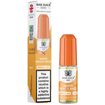 White Peach Razz Nic Salt E-Liquid by Bar Juice 5000 (10ml)