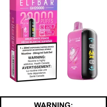 Great White Peach Elf Bar GH20000 Disposable Vape
