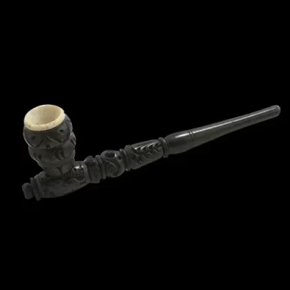Wooden Pipe With Stone Bowl