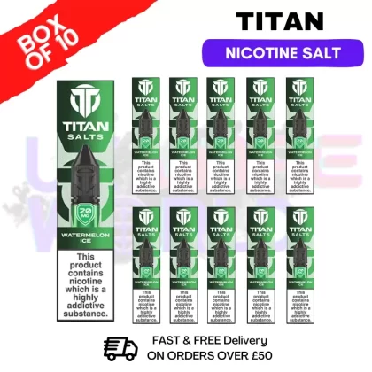 Watermelon Ice Titan 10ml Nic Salt BOX OF 10
