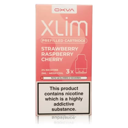 Xlim Prefilled Pods 3 Pack By Oxva (Dated Oct 2025) - Nicotine Strength#20mg~Flavour#Strawberry Raspberry Cherry ICE>Fizzy Cherry>Watermelon ICE>Mr Blue>Apple Peach>Rainbow Candy>Triple Mang (E8861A)