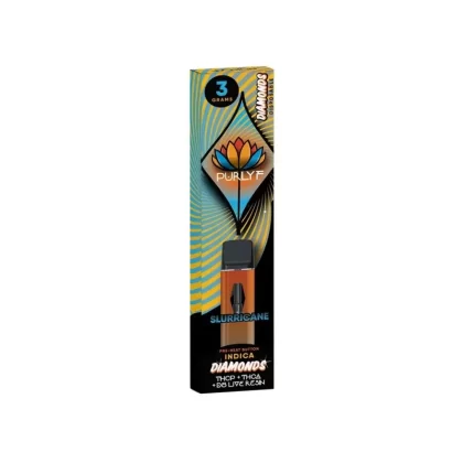 Purlyf Diamonds Blend Vaporizer – 3000mg - Strain#Galactic Jack (S)>Slurricane (I)>Lemon Chellohaze (S)>Bubblegum Kush (I)>Maui Runtz (H)