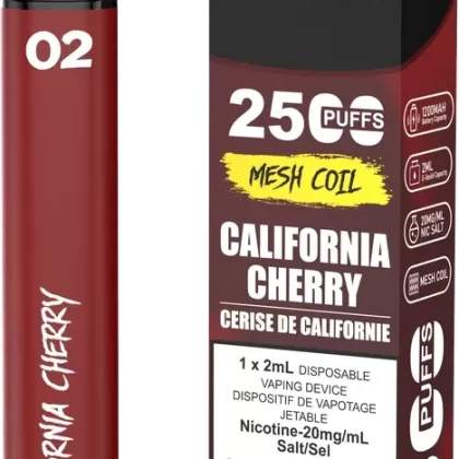 02 DISPOSABLE 2500 PUFFS – CALIFORNIA CHERRY
