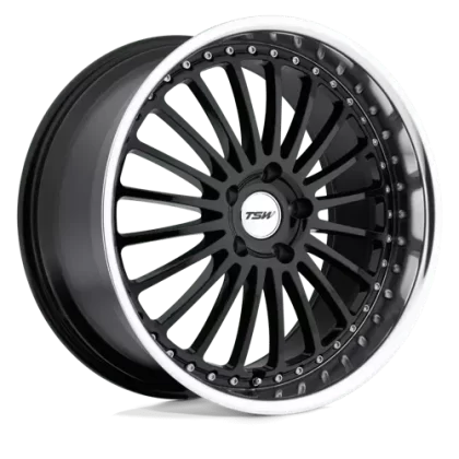 TSW SILVERSTONE 20X8.5 5X120 ET35 GLOSS BLACK W/ MIRROR CUT LIP