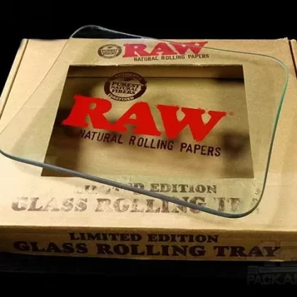 RAW | Glass Rolling Tray | 13in x 11in – Medium – Metal - Vape Store