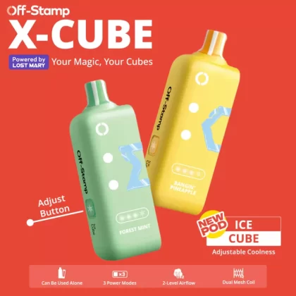 Off-Stamp X-CUBE Ice Cube 25K Disposable POD Powered By LOST MARY – 25000 Puffs - Black Mint