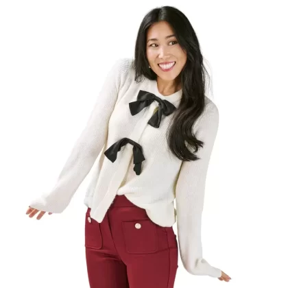 lily morgan Women’s Satin Bow Cardigan