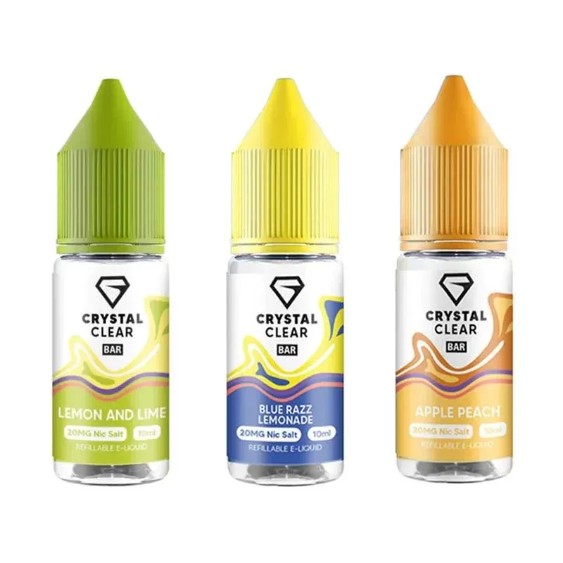 Crystal Clear Nic Salt E-Liquid - Box of 10 - Apple Peach / 10mg