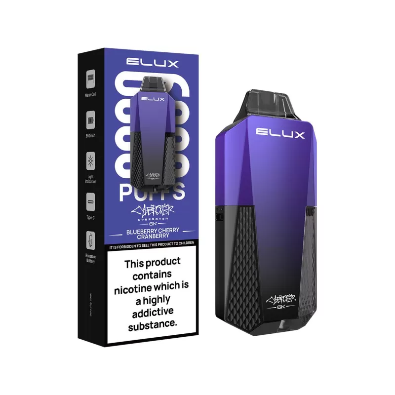 Elux Cyberover 6K Pod Kit - 10 Pack - Blueberry Cherry Cranberry - Image 2