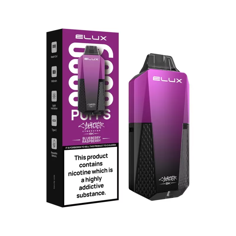 Elux Cyberover 6K Pod Kit - 10 Pack - Blueberry Cherry Cranberry - Image 3