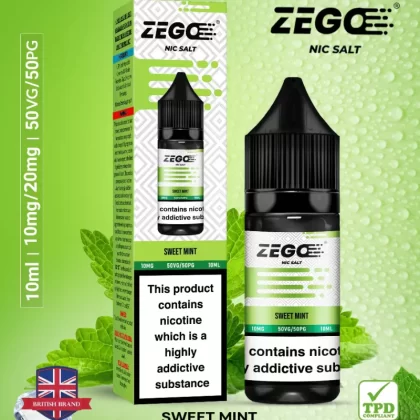Zego Sweet Mint Nic Salt Vape Juice - 10 Pack - 20mg