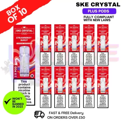 Strawberry Burst SKE Crystal Plus Prefilled Pod Box Of 10