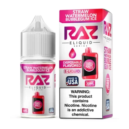 Pod Juice x RAZ Salt Straw Watermelon Bubblegum Ice Tobacco Free Nicotine E-Juice 30ml - Ecigmafia