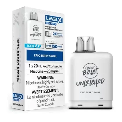 LEVEL X FLAVOUR BEAST UNLEASHED BOOST POD 20ML – EPIC BERRY SWIRL