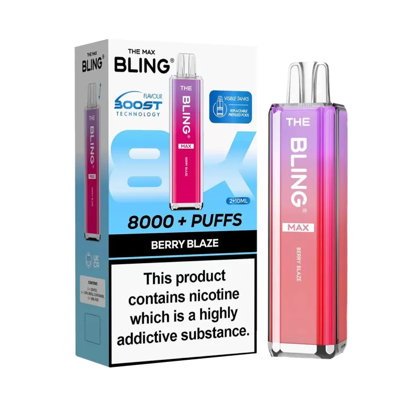 The Crystal Bling Max 8000 Prefilled Vape Kit - Strawberry Watermelon Bubble Gum
