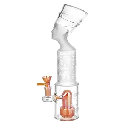 Pharoah Head Frosted Glass Bong – 11.5 IN