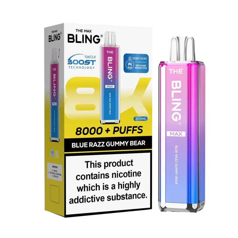 The Crystal Bling Max 8000 Prefilled Vape Kit - Strawberry Watermelon Bubble Gum - Image 3