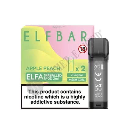 Elf Bar ELFA Pre-Filled Pods - Flavour#Apple Peach>Banana>Berry Jam>Blue Razz Lemonade>Blueberry Bubblegum>Blueberry Cotton Candy>Blueberry>Blueberry Sour Raspberry>Cherry Candy>Cherry Cola>