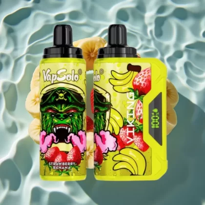 VapSolo VIKING 12000 Puffs Strawberry Banana Disposable Vape with LED Display & Type-C - Bangvapeaustralia