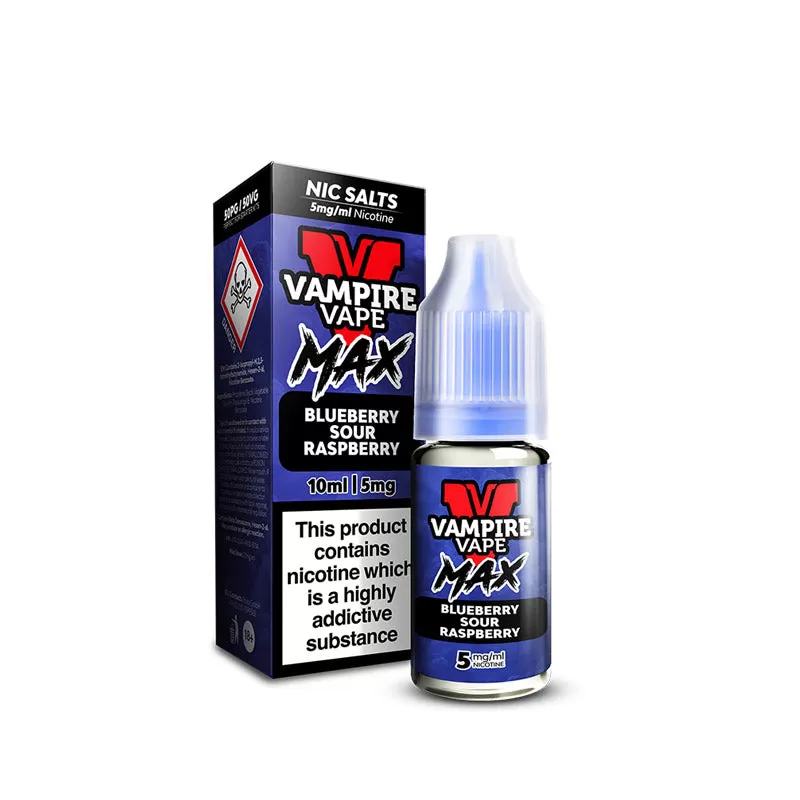 Vampire Vape MAX Blueberry Sour Raspberry Nic Salt E-Liquid 10ml - Image 2