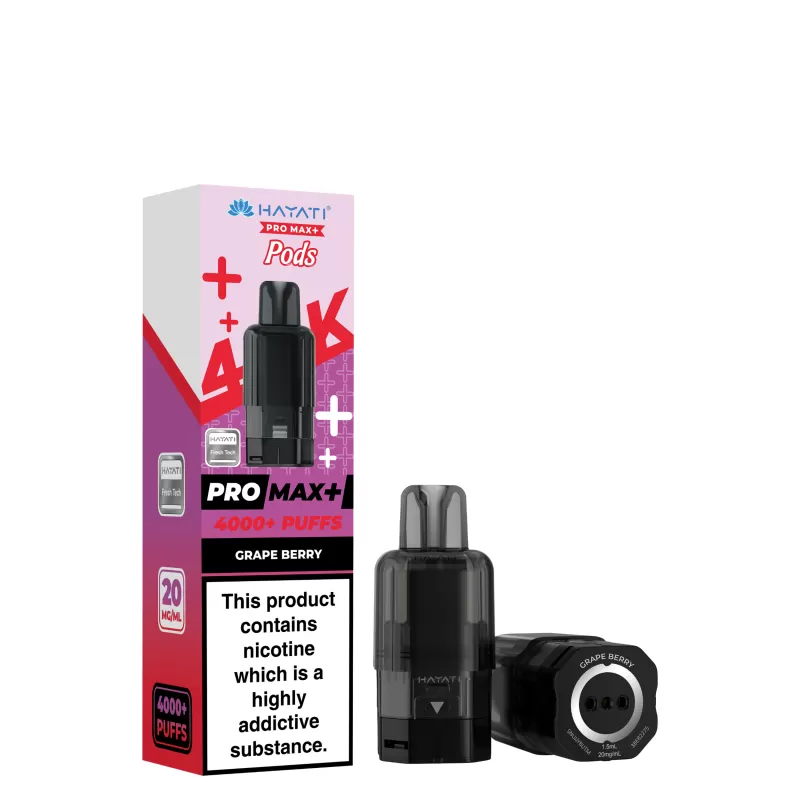 Hayati Pro Max 4K Prefilled Replacement Pods - Vape Product; Banana Ice, Blackberry Raspberry