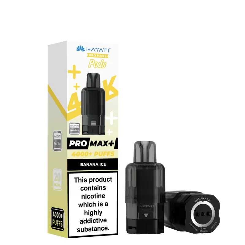 Hayati Pro Max 4K Prefilled Replacement Pods - Vape Product; Banana Ice, Blackberry Raspberry - Image 3