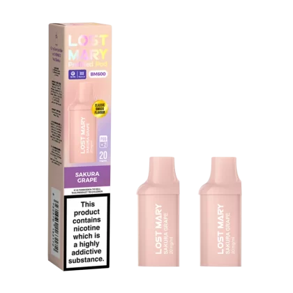 Sakura Grape Lost Mary BM600 Pods - 20mg - Vape Product (DF34F7)