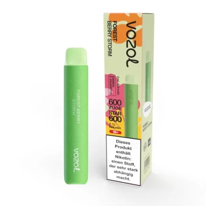 Vozol Star 600 – Forest Berry Storm - Vozol / Propylenglykol / pflanzliches Glycerin / Aromastoffe / Nikotinsalz / 500 mAh / 20mg/ml / ca. 600