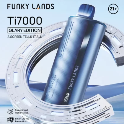 FUNKY LANDS Ti7000 “Glary Edition” Disposable Device – 7000 Puffs - Blue Razz Grape