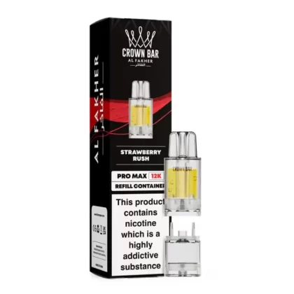 Al Fakher Crown Bar Pro Max 12K Prefilled Pod Strawberry Rush - Nicotine Strength#20mg (F49067)