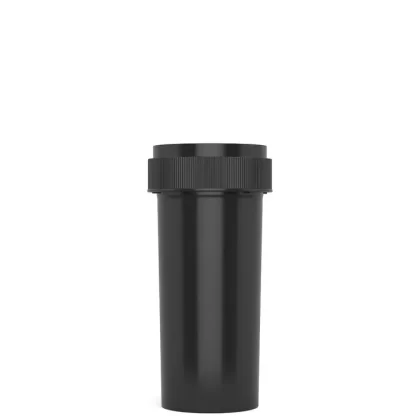 Child Resistant | Opaque Black Reversible Cap Vials | 30dr – 7g – 190 Count