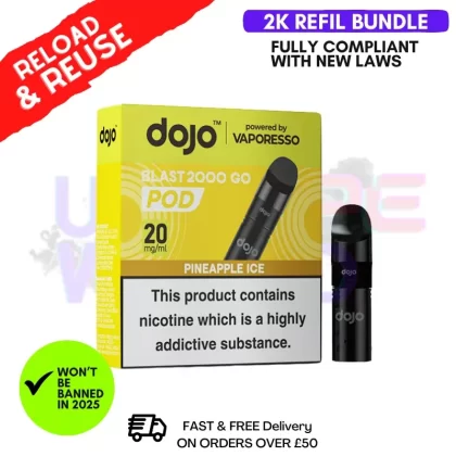 Pineapple Ice Dojo Blast 2000 2K Puff REPLACEMENT POD