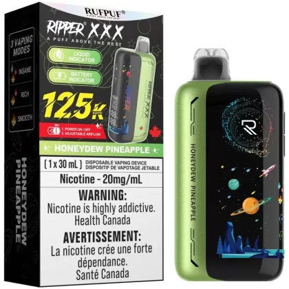 RUFPUF RIPPER XXX 125K Disposable Vape – Honeydew Pineapple