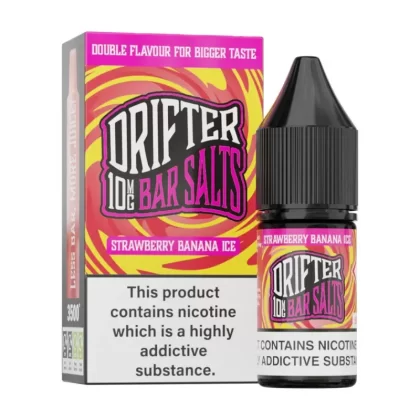 Drifter Bar Salt Nic Salt E Liquid Strawberry Banana Ice - Nicotine Strength#20mg>10mg>5mg (CF49E3)