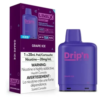 LEVEL X DRIP’N BOOST POD 20ML – GRAPE ICE
