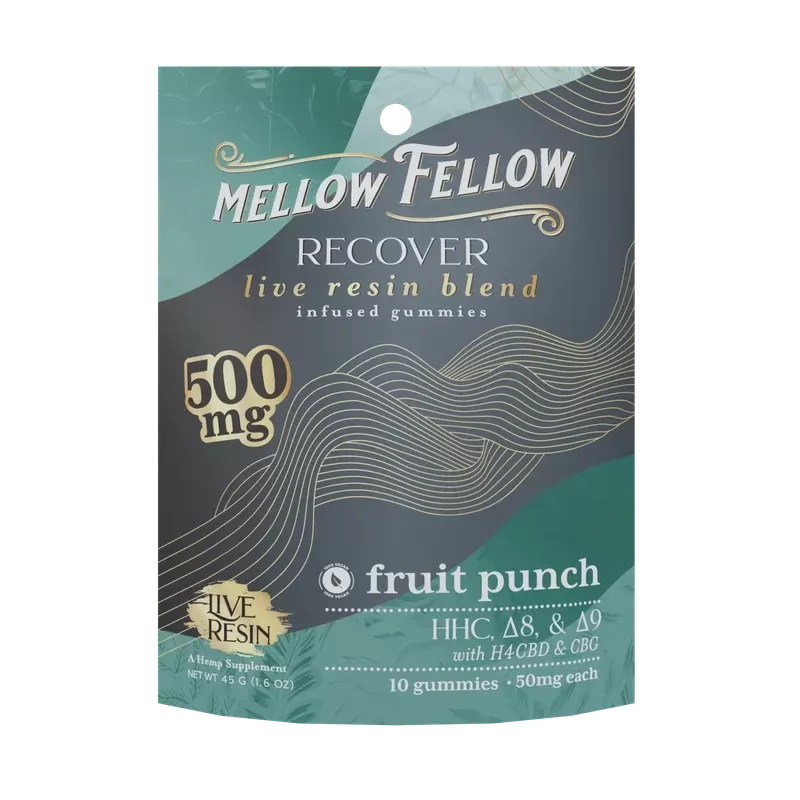 Mellow Fellow Recover Blend Live Resin M-Fusions Edibles Fruit Punch 500mg