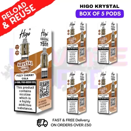 Fizzy Cherry Cola Krystal Higo Max Replacement Pods BOX OF 5