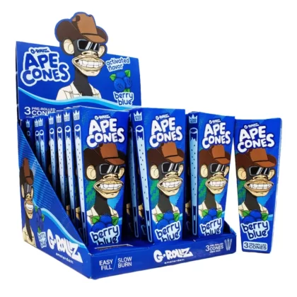 G-ROLLZ Ape Cones - 24 Per Box - 3 Cones Per Pack - Pop Activated Flavoured Filter - Bubble Gum