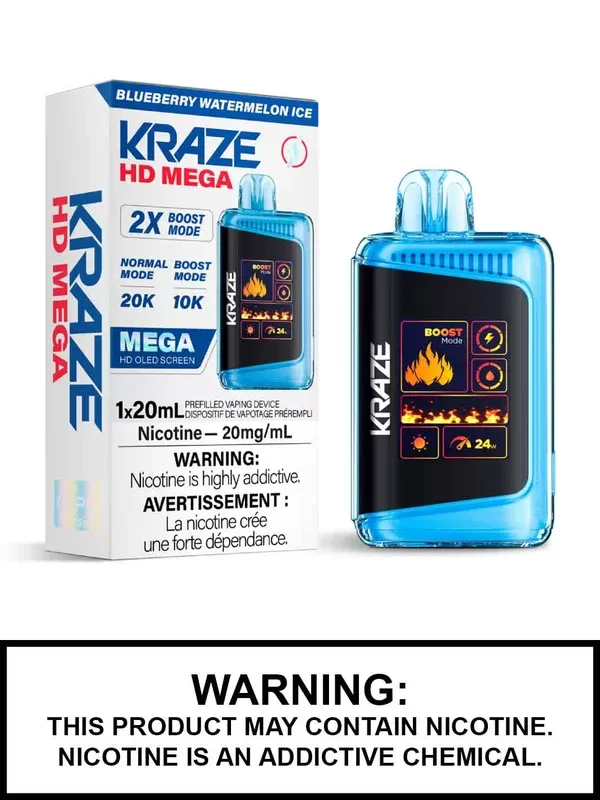 Blueberry Watermelon Ice Kraze HD Mega Disposable Vape