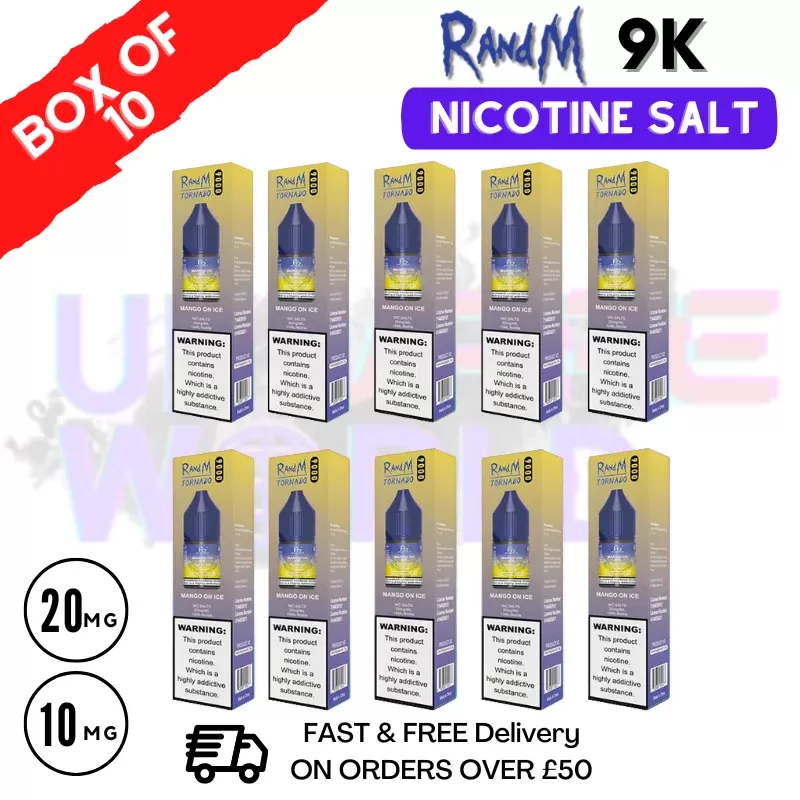 Mango on Ice RandM 9000 Tornado Nic Salt Pack / Box of 10 – £16.99