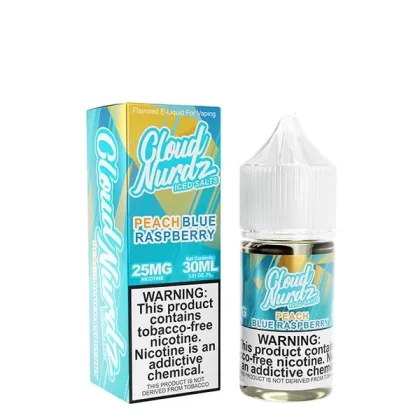 Iced Peach Blue Raz by Cloud Nurdz TFN Salts 30mL - 50MG