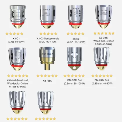 IJOY X3,DM, KM Coils Pack of 3 (For Avenger, Captain,Kantana) - X3-C1S Coils 0.35 ohm