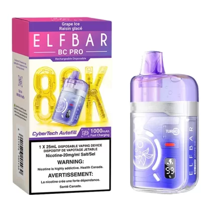 Elf Bar BC Pro 80K Disposable Vape Device – Grape Ice 25ml