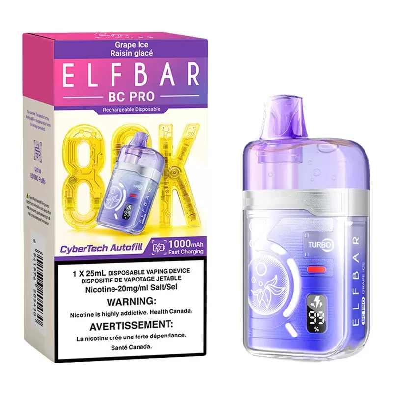 Elf Bar BC Pro 80K Disposable Vape Device – Grape Ice 25ml