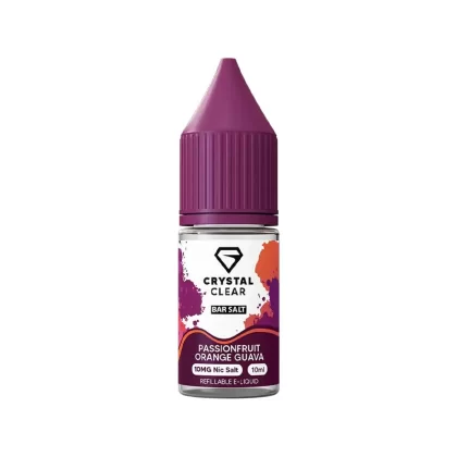 Crystal Clear Bar Salts passionfruit Orange Guava Nic Salt Vape Juice - 10mg