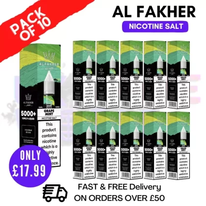 Grape Mint Al Fakher 5000+ Nic Salt BOX OF 10